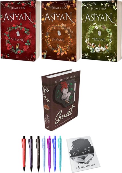 Aşiyan Virane Divane Yegane 3lü Set (Ciltli) ve Sonat (Ciltli) Işılsu Gültekin