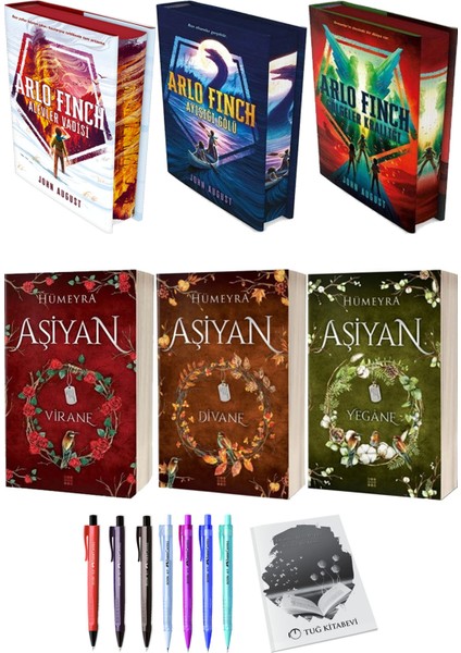 Aşiyan Virane Divane Yegane 3lü Set (Ciltli) ve Arlo Finch 3lü Set (Ciltli) John August