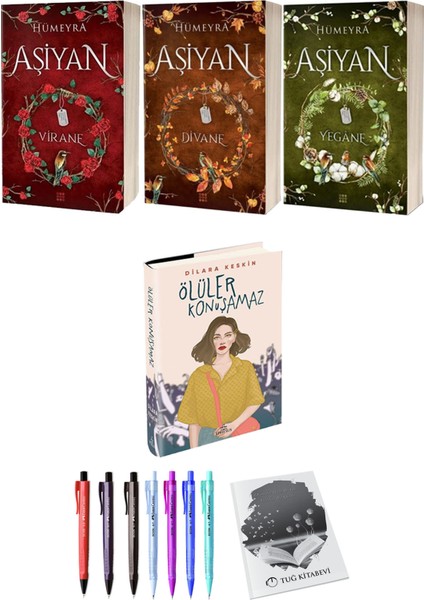 Aşiyan Virane Divane Yegane 3lü Set (Ciltli) ve Ölüler Konuşamaz (Ciltli) Dilara Keskin