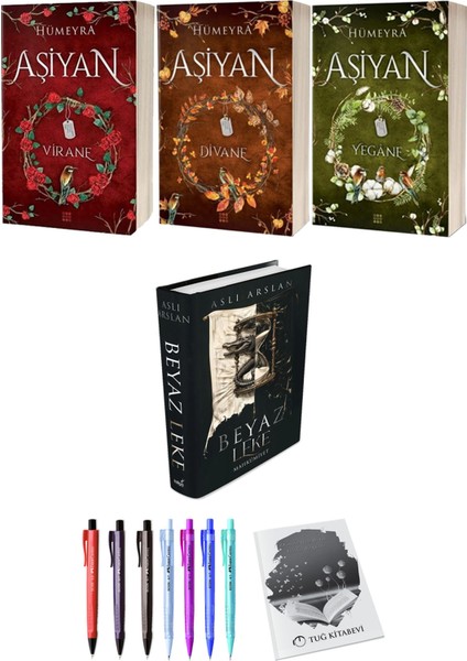 Aşiyan Virane Divane Yegane 3lü Set (Ciltli) ve Beyaz Leke (Ciltli) Aslı Arslan