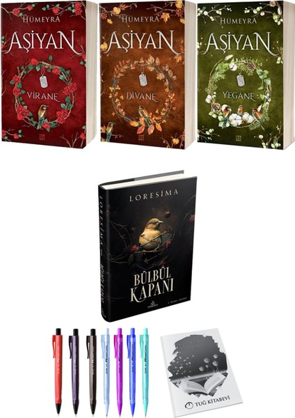 Aşiyan Virane Divane Yegane 3lü Set (Ciltli) ve Bülbül Kapanı 1 (Ciltli) Loresima