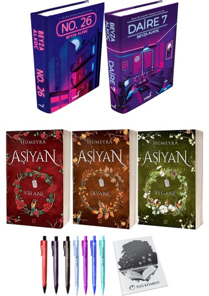 Aşiyan Virane Divane Yegane 3lü Set (Ciltli) ve No. 26 Daire 7 (Ciltli) Beyza Alkoç