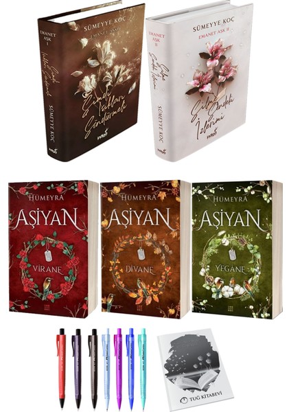 Aşiyan Virane Divane Yegane 3lü Set (Ciltli) ve Emanet Aşk 2li Set (Ciltli) Sümeyye Koç