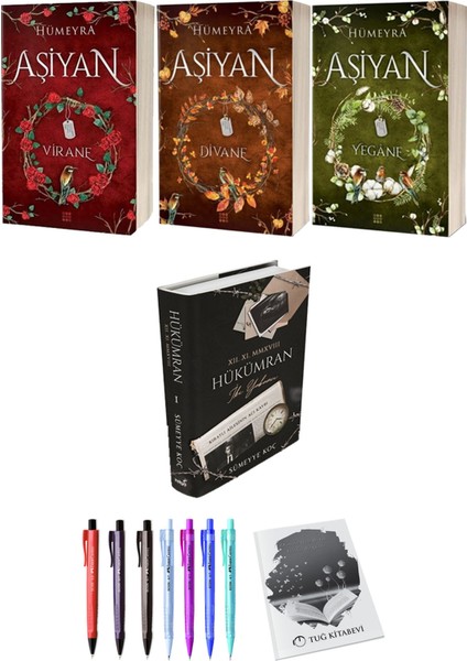 Aşiyan Virane Divane Yegane 3lü Set (Ciltli) ve Hükümran (Ciltli) Sümeyye Koç