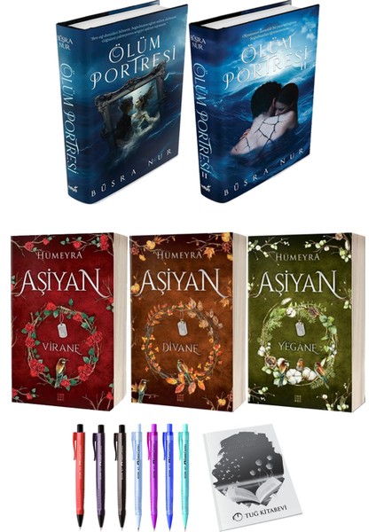 Aşiyan Virane Divane Yegane 3lü Set (Ciltli) ve Ölüm Portresi 2li Set (Ciltli) Büşra Nur
