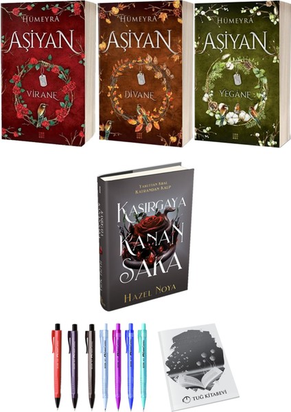 Aşiyan Virane Divane Yegane 3lü Set (Ciltli) ve Kasırgaya Kanan Saka (Ciltli) Hazel Noya