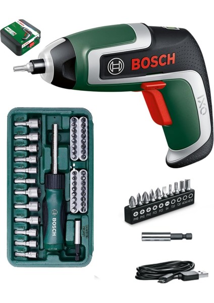 Akülü Vidalama Şarjlı Tornavida Şarjlı Matkap Ixo 7 + 46 Parça Cırcır Tornavida Vidalama Ucu