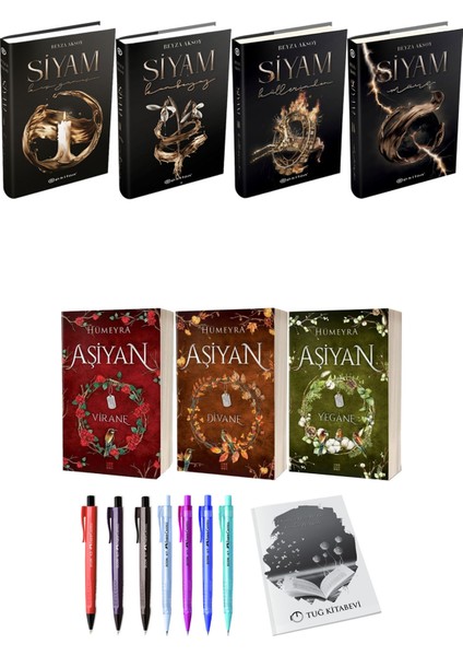 Aşiyan Virane Divane Yegane 3lü Set (Ciltli) ve Siyam 4lü Set (Ciltli) Beyza Aksoy