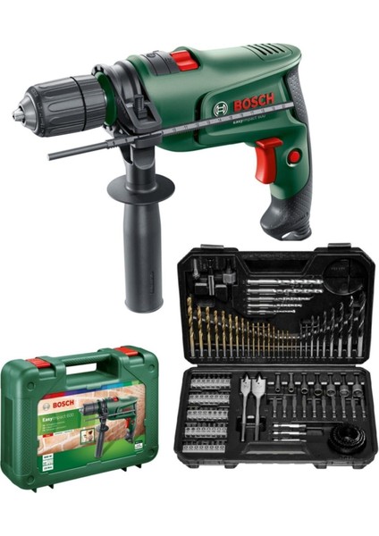 Easyimpact 600 13MM 600 Watt Darbeli Matkap + 103 Parça Matkap Ucu Vidalama Ucu Lokma Ucu Seti