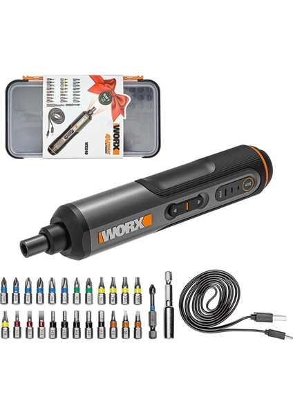 WX240 4VOLT/1.5AH. Li-Ion Akıllı Şarjlı Tornavida 26 Adet Bits Uç