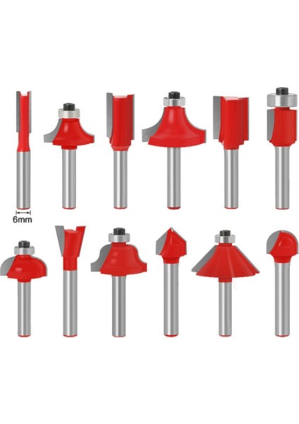 12 Parça Freze Uç Takımı Ahşap Oyma Ağaç Delme Çantalı Set 6 mm modelleri