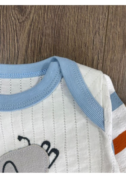 Fil Figürlü Şeritli Alttan Çıtçıtlı Badi Erkek Bebek Takım fiyatları