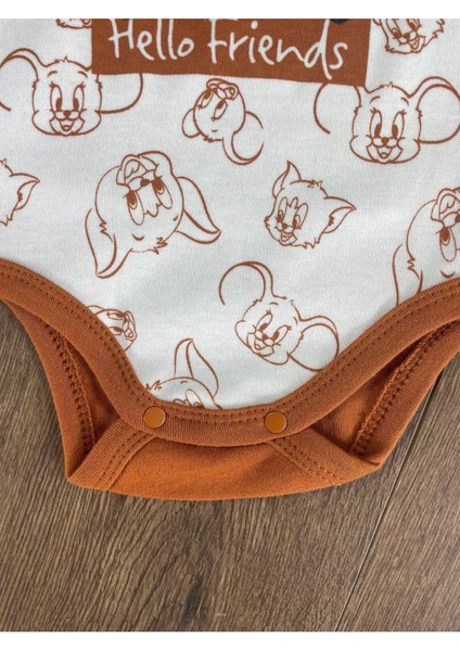 Hello Friends Alttan Çıtçıtlı Bereli Unisex 3lü Bebek Takım modelleri