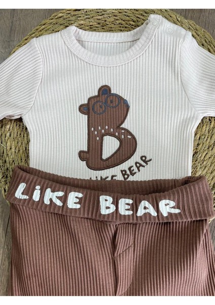 Bear Işlemeli Kaşkorse Altan Çıtçıtlı Bereli Erkek Bebek Takım fiyatları