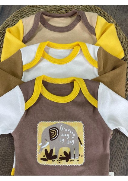 Animal Baskılı Yenidoğan Organik Pamuk Erkek Bebek 3lü Zıbın Çıtçıtlı Badi Set fiyatları