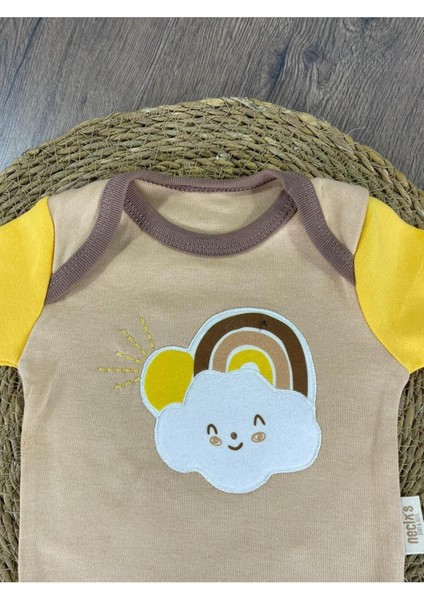 Animal Baskılı Yenidoğan Organik Pamuk Erkek Bebek 3lü Zıbın Çıtçıtlı Badi Set fırsatları