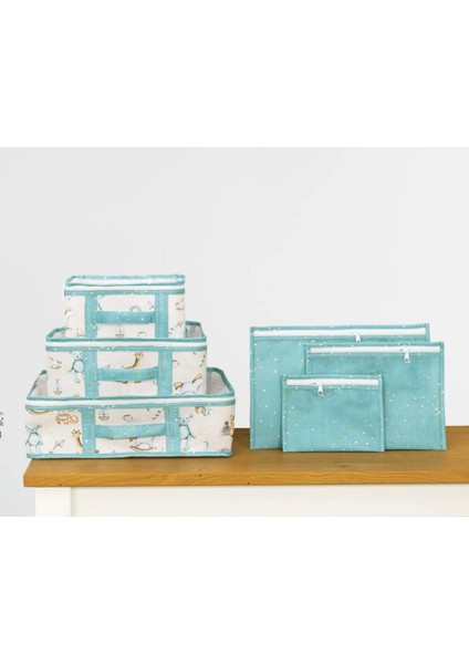 Anne Bebek 6'lı Seyahat Seti,bavul Organizer,düzenleyici Mavi Renk fiyatları