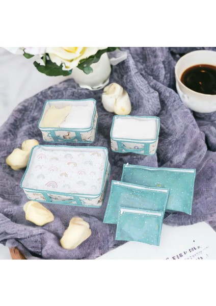 Anne Bebek 6'lı Seyahat Seti,bavul Organizer,düzenleyici Mavi Renk modelleri