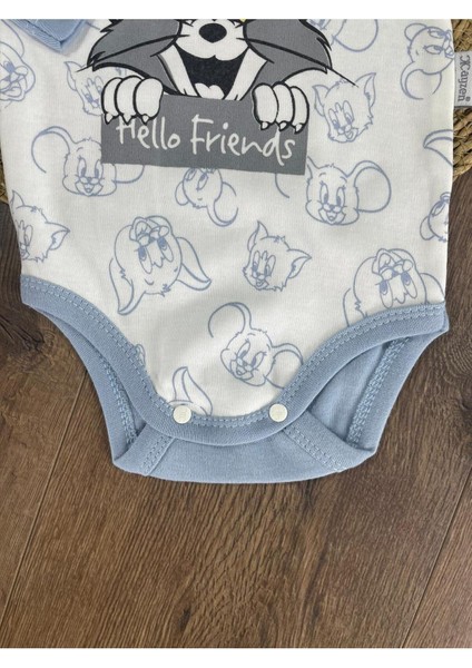 Hello Friends Alttan Çıtçıtlı Bereli Unisex 3lü Bebek Takım modelleri