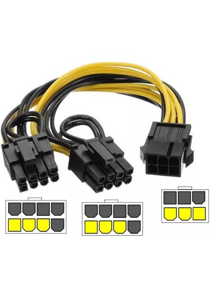 6 Pin Çoklayıcı Kablo 6 Pin Y Kablo 6 Pin 8 Pin Çoğaltıcı Kablo fırsatları