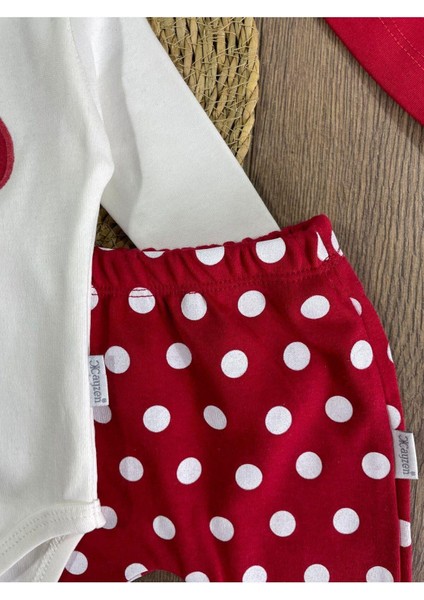 Puantiyeli Fiyonklu Bereli Alttan Çıtçıtlı Kız Bebek Takım modelleri