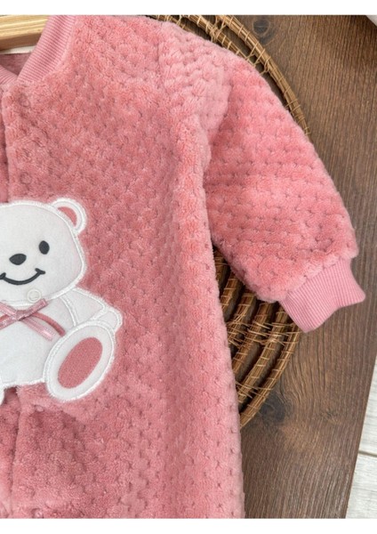 Peluş Ayıcık Nakışlı Patikli Çıtçıtlı Kışlık Erkek Bebek Tulum modelleri