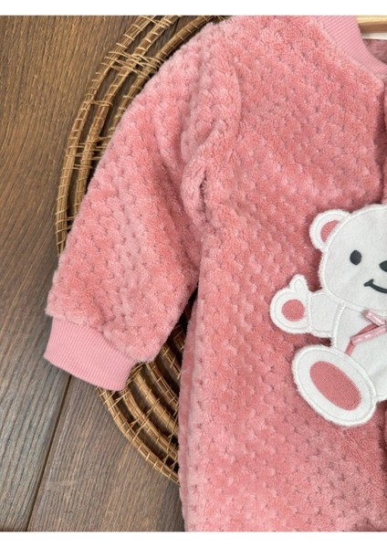 Peluş Ayıcık Nakışlı Patikli Çıtçıtlı Kışlık Erkek Bebek Tulum fırsatları