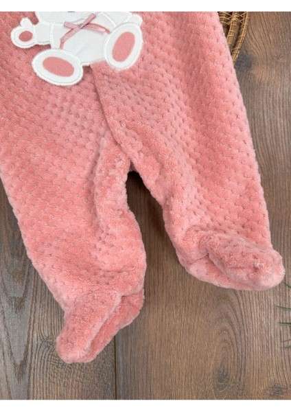 Peluş Ayıcık Nakışlı Patikli Çıtçıtlı Kışlık Erkek Bebek Tulum indirimleri