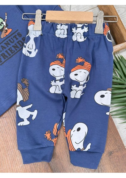 Bisiklet Yaka Peanuts Friends Baskılı Alt Üst Pijama Takımı fiyatları