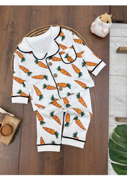 Havuç Desenli Pijama Takımı