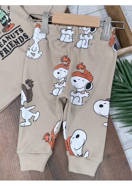 Bisiklet Yaka Peanuts Friends Baskılı Alt Üst Pijama Takımı fiyatları
