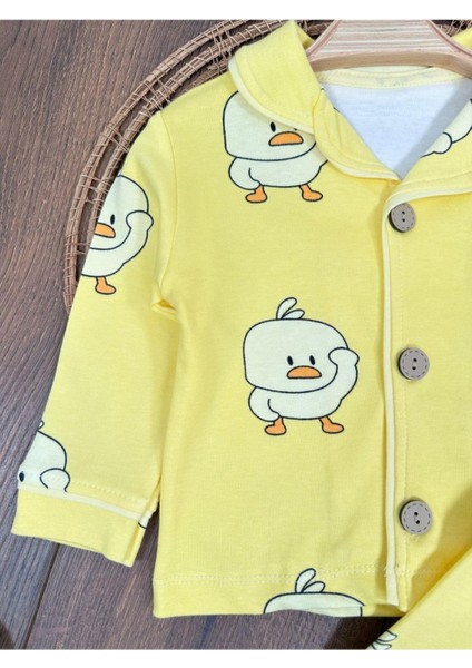 Kruvaze Yaka %100 Pamuk Önden Düğmeli Mevsimlik Ünisex Bebek ve Çocuk Pijama Takımı fırsatları