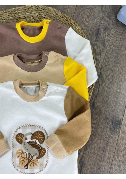 Yenidoğan Organik Pamuk 3lü Erkek Bebek Tulum Set fiyatları