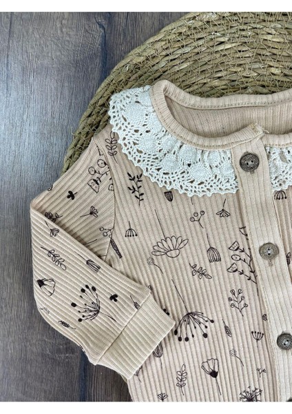 Dantelli Kaşkorse Bereli Güpürlü Çiçek Işlemeli Önden Düğmeli Kız Bebek Tulum fiyatları