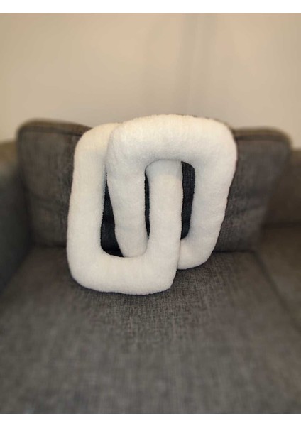 Pufftable Peluş Zincir Yastık Köşeli , Dekoratif Kırlent Teddy Kumaş modelleri