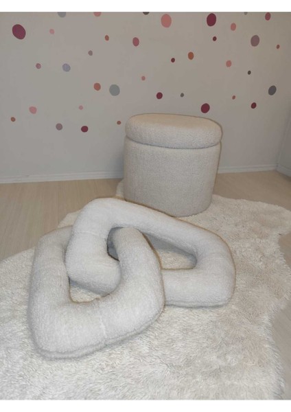 Pufftable Peluş Zincir Yastık Köşeli , Dekoratif Kırlent Teddy Kumaş indirimleri