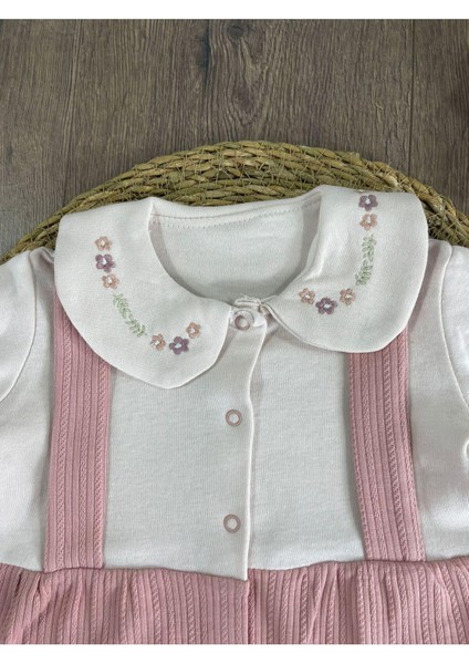 Bebe Yaka Çiçek Nakışlı Çıtçıtlı Kız Bebek Tulum fiyatları