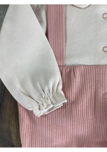 Bebe Yaka Çiçek Nakışlı Çıtçıtlı Kız Bebek Tulum fırsatları