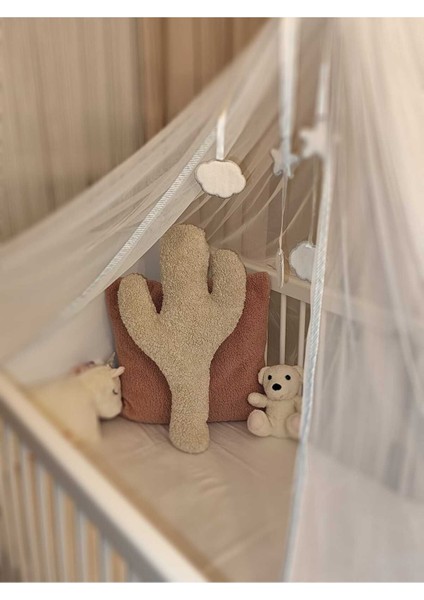 Pufftable Peluş Kaktüs Yastık Dekoratif Kırlent Iç Dolgulu Teddy Kumaş Büyük Boy