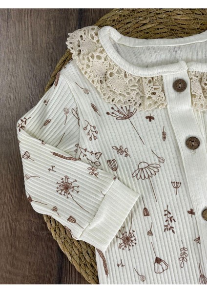 Dantelli Kaşkorse Bereli Güpürlü Çiçek Işlemeli Önden Düğmeli Kız Bebek Tulum fiyatları
