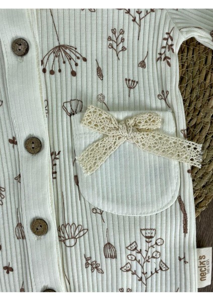 Dantelli Kaşkorse Bereli Güpürlü Çiçek Işlemeli Önden Düğmeli Kız Bebek Tulum fırsatları