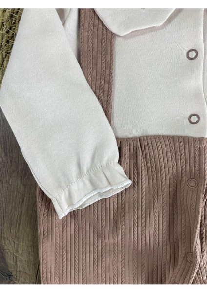 Bebe Yaka Çiçek Nakışlı Çıtçıtlı Kız Bebek Tulum fırsatları