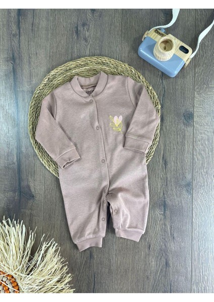 Yenidoğan Organik Pamuk Kız Bebek Tulum Set