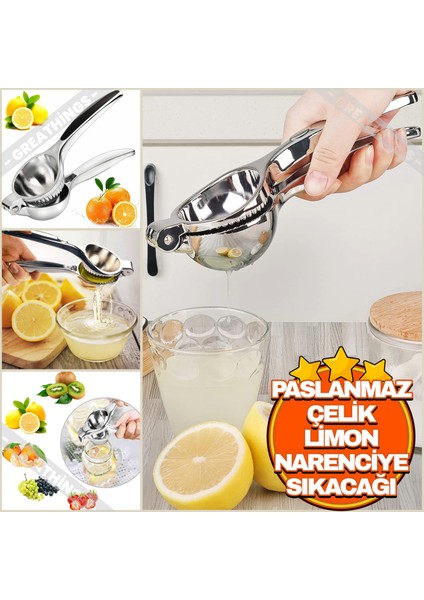 Paslanmaz Çelik Limon Narenciye Sıkacağı Lüks Ağır Çelik Portakal Limon Sıkacağı