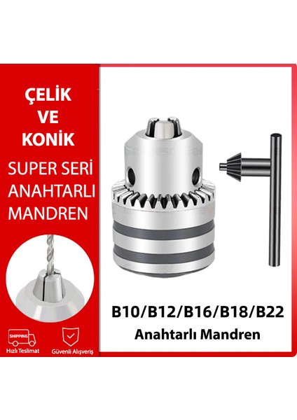 1-16 Anahtarlı Mandren / Konik Hediyeli