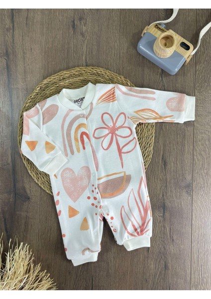 Yenidoğan Organik Pamuk Kız Bebek Tulum Set