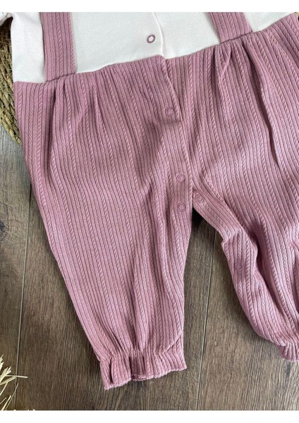 Bebe Yaka Çiçek Nakışlı Çıtçıtlı Kız Bebek Tulum modelleri