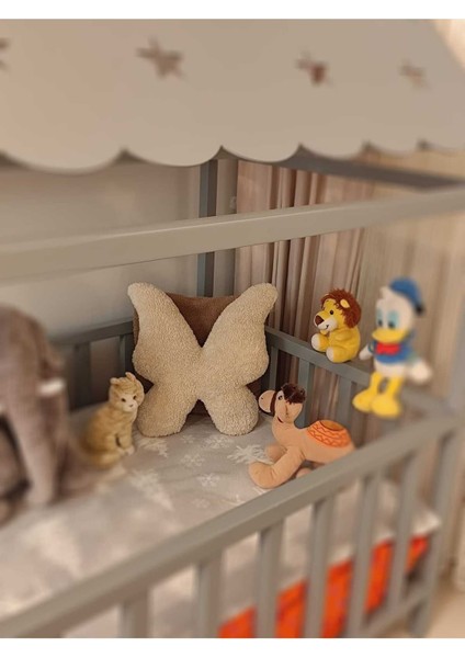 Pufftable Peluş Kelebek Yastık Dekoratif Kırlent Iç Dolgulu Teddy Kumaş Büyük Boy fırsatları