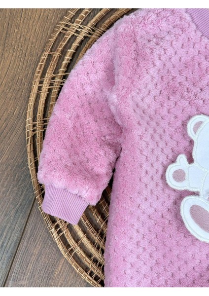 Peluş Ayıcık Nakışlı Patikli Çıtçıtlı Kışlık Erkek Bebek Tulum fırsatları