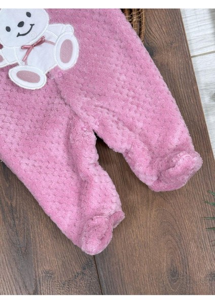 Peluş Ayıcık Nakışlı Patikli Çıtçıtlı Kışlık Erkek Bebek Tulum indirimleri